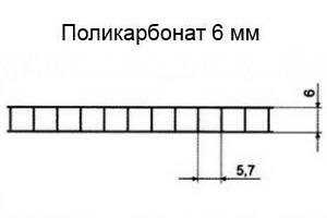 Структура сотового поликарбоната 6 мм